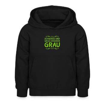 so entsteht grau - Kinder Hoodie - Schwarz - Vorne - AI Model Kid Female (0cm)