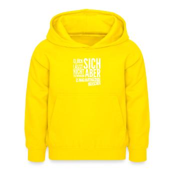 Glück geht immer - Kinder Hoodie - Gelb - Vorne - AI Model Kid Female (0cm)