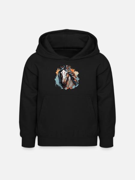 Pferdeliebe - Kinder Hoodie - Schwarz