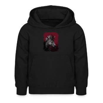 Zebra Punk - Kinder Hoodie - Schwarz - Vorne - AI Model Kid Female (0cm)