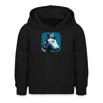 Punkrock Bullterrier - Kinder Hoodie - Schwarz - Vorne - AI Model Kid Female (0cm)