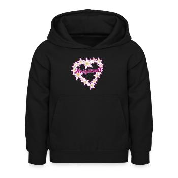 herzmadl,madl,herz,edelweiß,volksfest - Kinder Hoodie - Schwarz - Vorne - AI Model Kid Female (0cm)