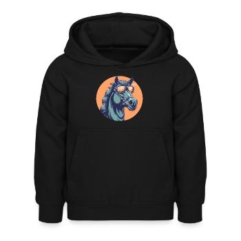 Horse, Horse, Horse, Warhorse, Nag, Pony - Kids Hoodie - black - Front - AI Model Kid Female (0cm)