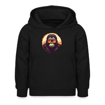 Gorilla mit Sonnenbrille, Affe, Primat - Kinder Hoodie - Schwarz - Vorne - AI Model Kid Female (0cm)