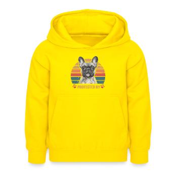 Mon meilleur ami, Nom de chien personnalisé - Sweat à capuche Enfant - jaune - Devant - AI Model Kid Female (0cm)