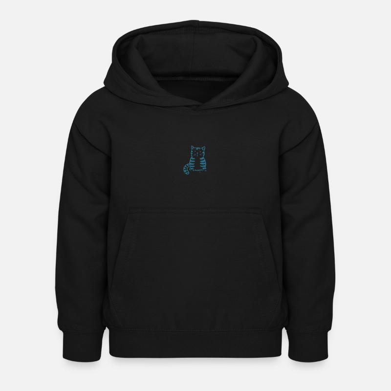 Katze - Kinder Hoodie - Schwarz