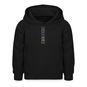 Chaque instant compte – inscription au pastel - Sweat à capuche Enfant - noir - Devant - AI Model Kid Female (0cm)