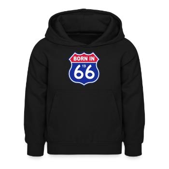 1966 - Kinder Hoodie - Schwarz - Vorne - AI Model Kid Female (0cm)