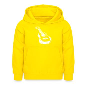 Ukulele Skizze - Kinder Hoodie - Gelb - Vorne - AI Model Kid Female (0cm)
