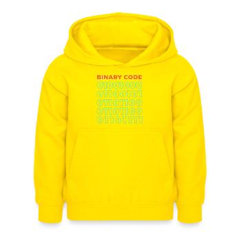 Binary code - Kids Hoodie - yellow - Front - AI Model Kid Female (0cm)