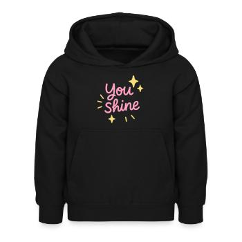Du strahlst Positives - Kinder Hoodie - Schwarz - Vorne - AI Model Kid Female (0cm)