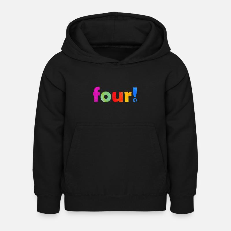 QUATRE 4 ANS 4E ANNIVERSAIRE - Sweat à capuche Enfant - noir