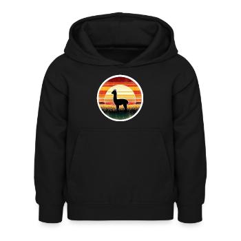 Alpaga - Sweat à capuche Enfant - noir - Devant - AI Model Kid Female (0cm)
