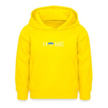 Illustration patriotique « L’Ukraine est ma maison » - Sweat à capuche Enfant - jaune - Devant - AI Model Kid Female (0cm)