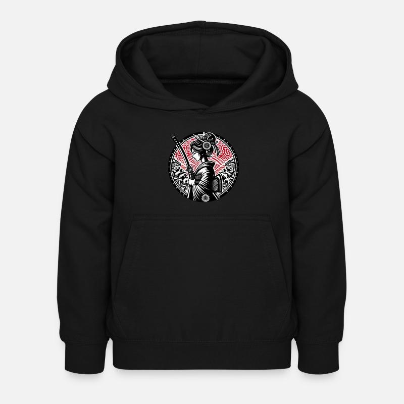 Samurai-Mädchen - Kinder Hoodie - Schwarz