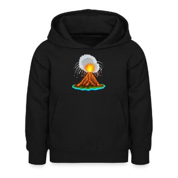 Vulkan, Vulkanausbuch, Lava, Magma,Vulkane vulcano - Kinder Hoodie - Schwarz - Vorne - AI Model Kid Female (0cm)