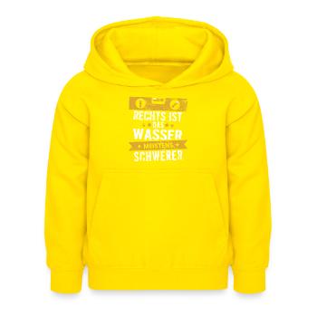 Lustiger Maurer Handwerker Wasserwaage Spruch - Kinder Hoodie - Gelb - Vorne - AI Model Kid Female (0cm)