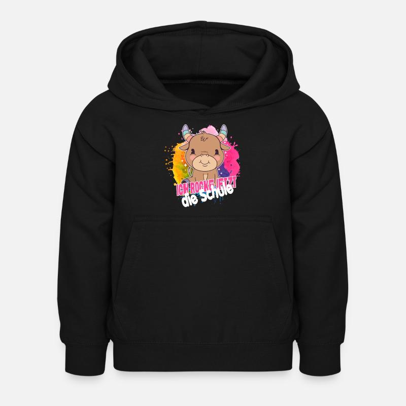 Endlich Schulkind, Einschulung - Kinder Hoodie - Schwarz