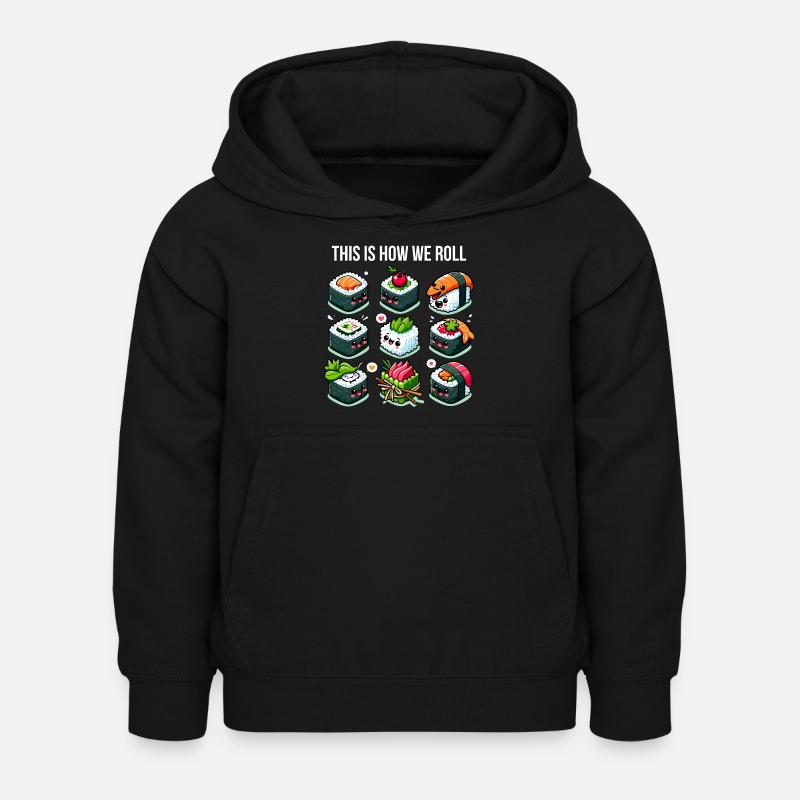 So rollt Sushi - Kinder Hoodie - Schwarz