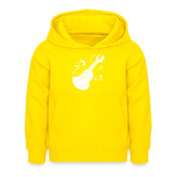 Ukulele Grafik - Kinder Hoodie - Gelb - Vorne - AI Model Kid Female (0cm)