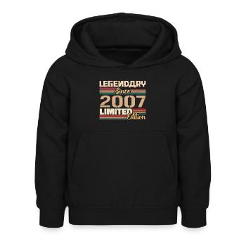 Millésime 2007 2007 Anniversaire né en 2007 - Sweat à capuche Enfant - noir - Devant - AI Model Kid Female (0cm)