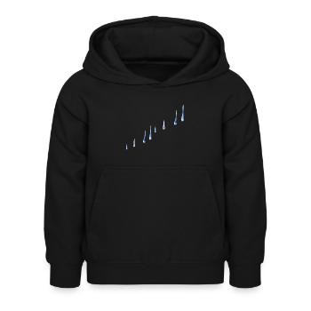 blue water drops line water - Kids Hoodie - black - Front - AI Model Kid Female (0cm)