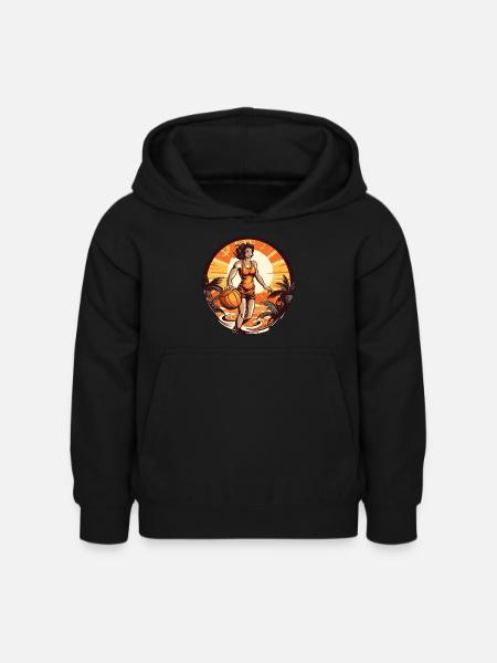 Basketballerin - Kinder Hoodie - Schwarz
