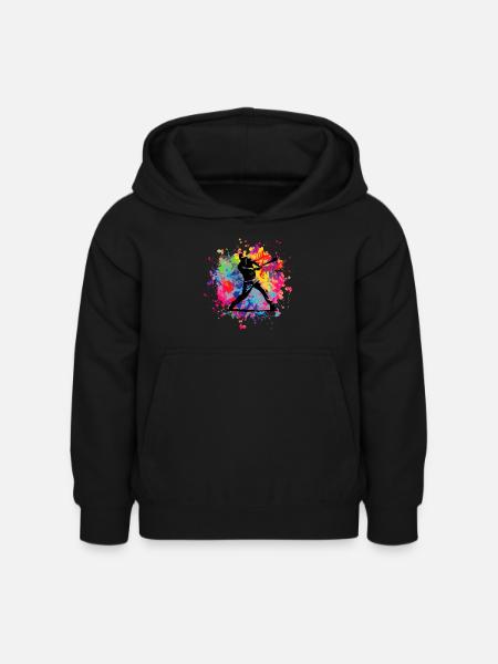 baseball - Kinder Hoodie - Schwarz