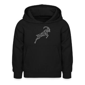 Steinbock Geometrisch Sternzeichen - Kinder Hoodie - Schwarz - Vorne - AI Model Kid Female (0cm)