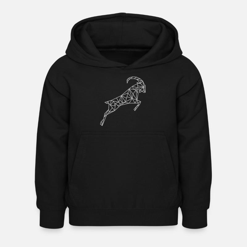 Steinbock Geometrisch Sternzeichen - Kinder Hoodie - Schwarz
