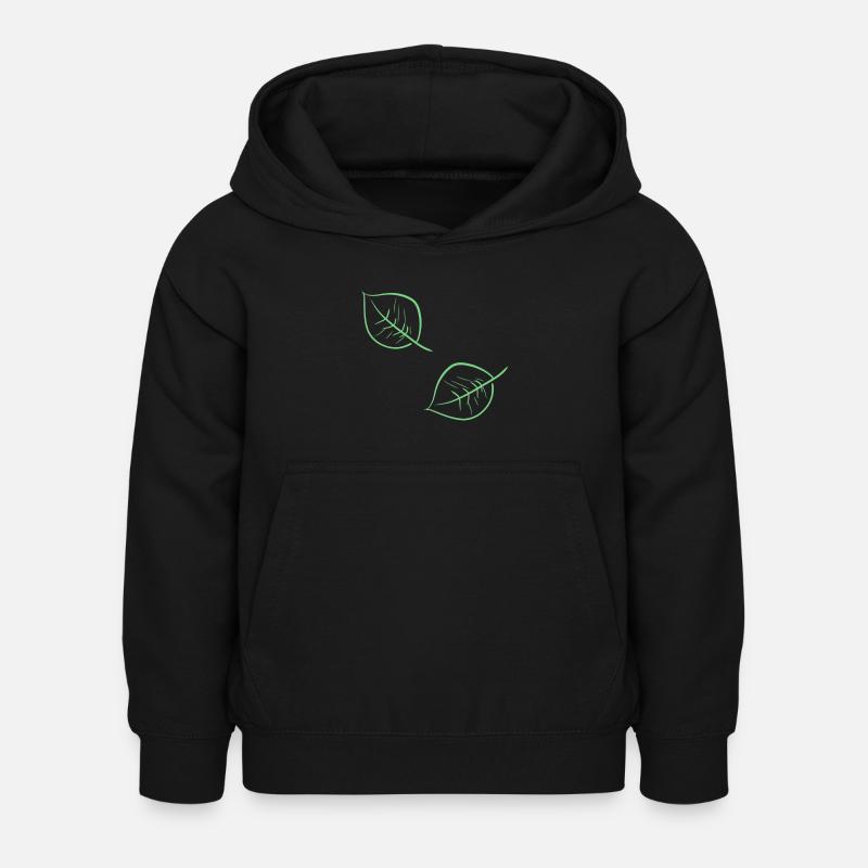 feuilles d’arbre - Sweat à capuche Enfant - noir