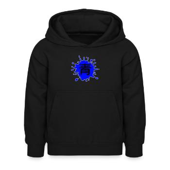 Farbe Blau in Japanisch mit weißer Umrandung - Kinder Hoodie - Schwarz - Vorne - AI Model Kid Female (0cm)