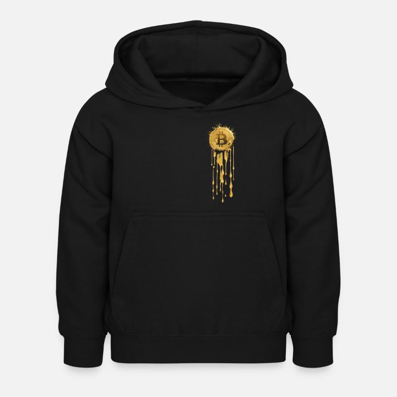 Gold Bitcoin - Kinder Hoodie - Schwarz