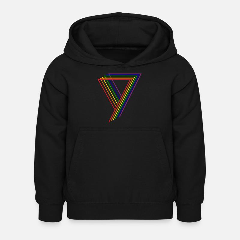 Rainbow triangle - Kids Hoodie - black