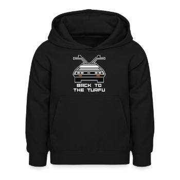 Back to the turfu - Kids Hoodie - black - Front - AI Model Kid Female (0cm)
