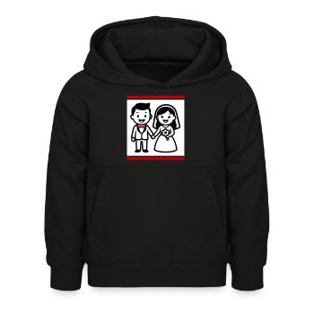 Ehepaar Hochzeit - Kinder Hoodie - Schwarz - Vorne - AI Model Kid Female (0cm)