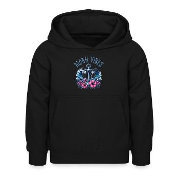 Aloha Vibes - Kinder Hoodie - Schwarz - Vorne - AI Model Kid Female (0cm)
