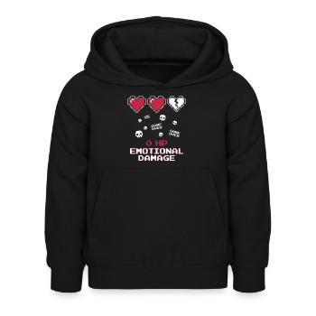 Pixel des dégâts émotionnels - Sweat à capuche Enfant - noir - Devant - AI Model Kid Female (0cm)
