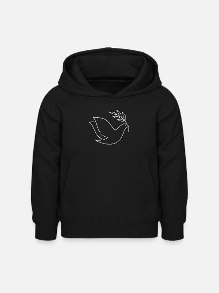 Friedenstaube - Kinder Hoodie - Schwarz