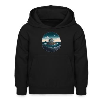 Lonely house on a seaside island - Kids Hoodie - black - Front - AI Model Kid Female (0cm)