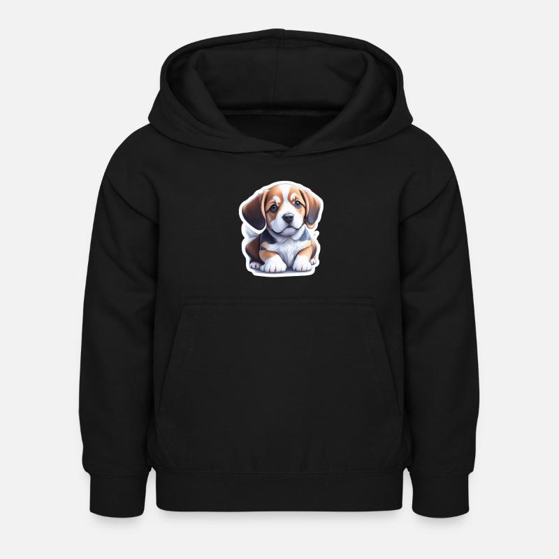 Chiot Beagle mignon - Sweat à capuche Enfant - noir