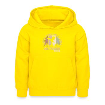 Incomparable since October 1966 58 Anniversary - Kids Hoodie - yellow - Front - AI Model Kid Female (0cm)