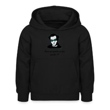 François l'embrouille - Sweat à capuche Enfant - noir - Devant - AI Model Kid Female (0cm)