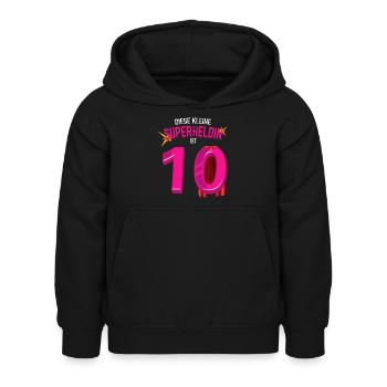 Superheldin 10 Jahre Alt - 10 Geburtstag - Kinder Hoodie - Schwarz - Vorne - AI Model Kid Female (0cm)