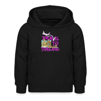 Reise nach Thailand, Bangkok Auswandern und Urlaub - Kinder Hoodie - Schwarz - Vorne - AI Model Kid Female (0cm)