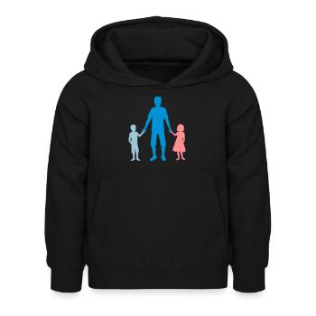 2 Kinder Papa Familie - Kinder Hoodie - Schwarz - Vorne - AI Model Kid Female (0cm)