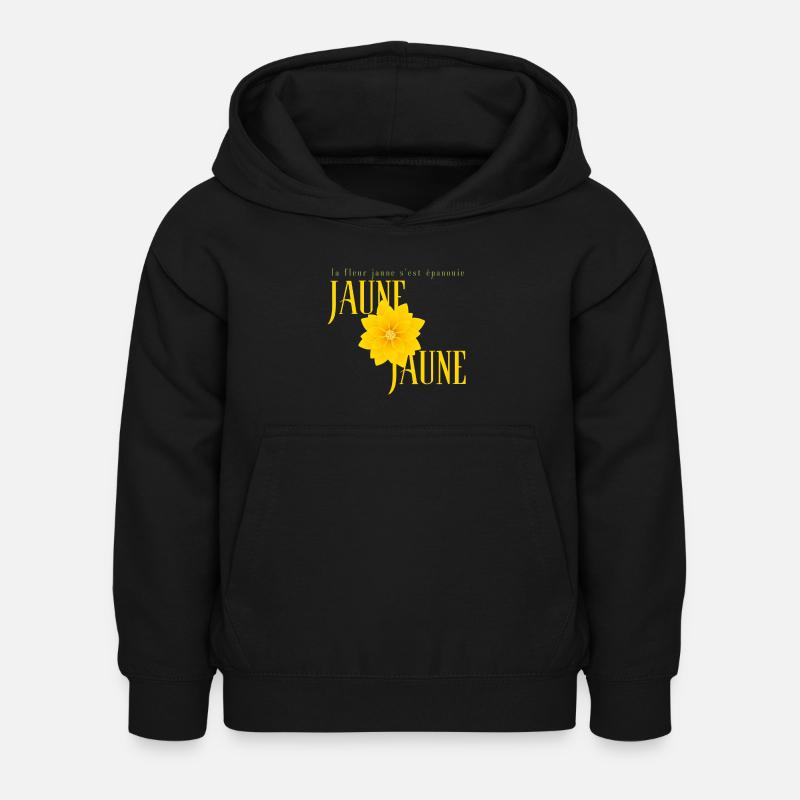 La fleur jaune - Sweat à capuche Enfant - noir