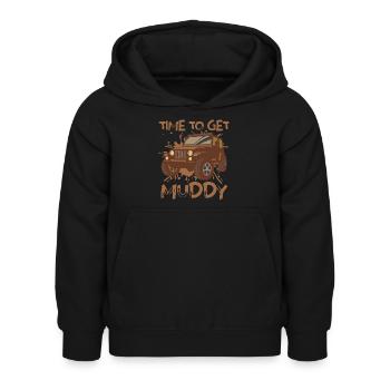 Time to get muddy Mudding race - Kinder Hoodie - Schwarz - Vorne - AI Model Kid Female (0cm)