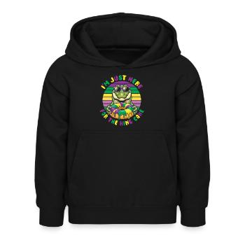 King Cake Mardi Gras Aligator - Kinder Hoodie - Schwarz - Vorne - AI Model Kid Female (0cm)