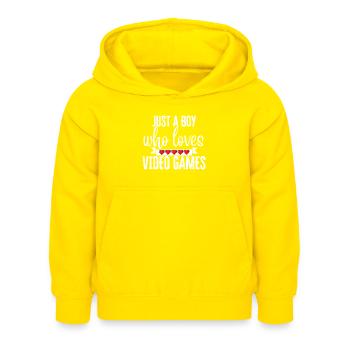 Aimer les jeux vidéo - Sweat à capuche Enfant - jaune - Devant - AI Model Kid Female (0cm)